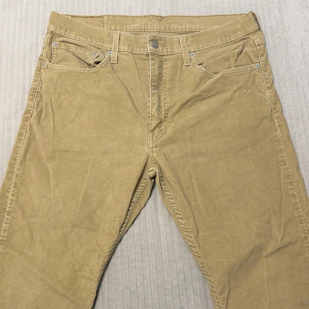 Levi's 512 Slim Taper Pants Mens 36x30 Tan Khaki Corduroy Stretch